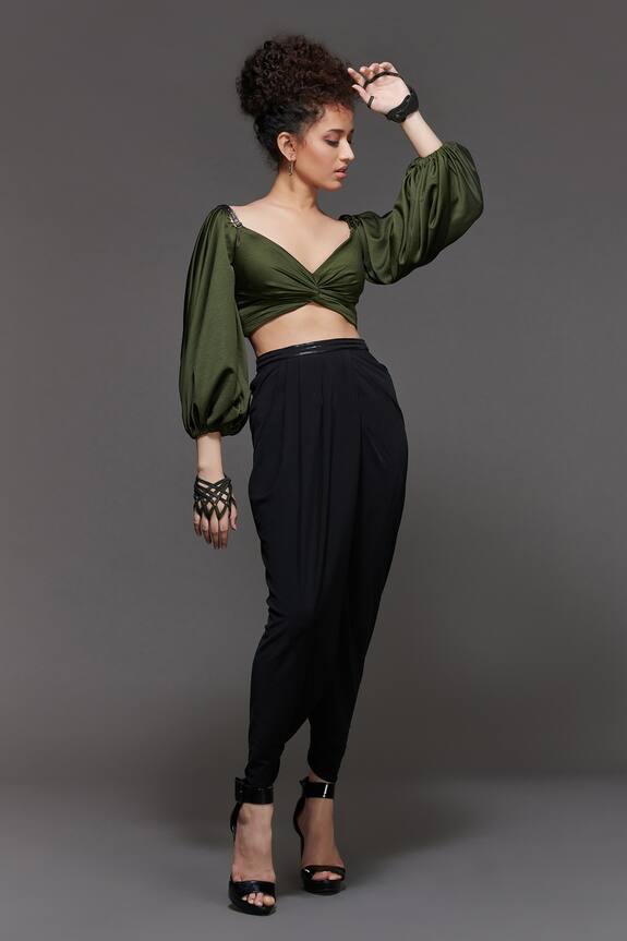 S&N by Shantnu Nikhil Twisted Bodice Crop Top