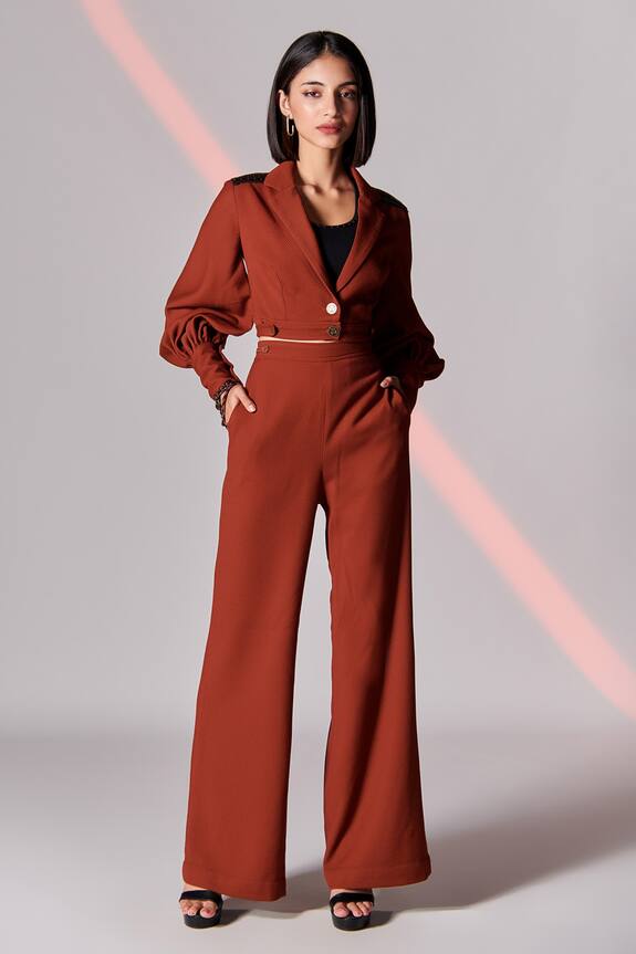S&N by Shantnu Nikhil Bishop Sleeve Cropped Shacket