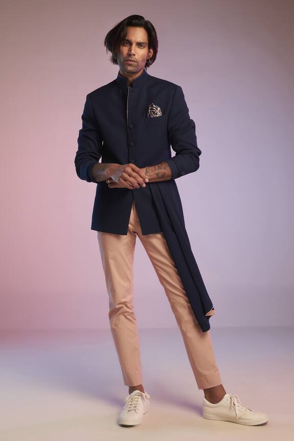 S&N by Shantnu Nikhil Draped Bandhgala