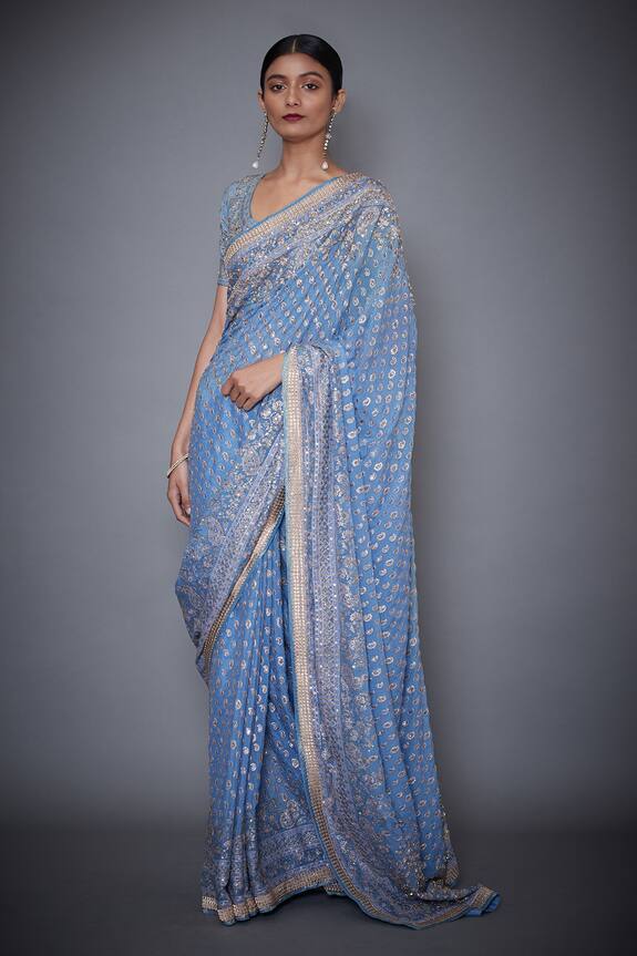 RI.Ritu Kumar Embroidered saree with unstitched blouse