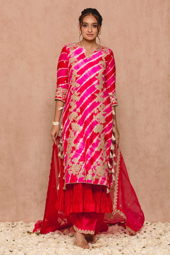 Surbhi shah Leheriya Print Kurta Pant Set
