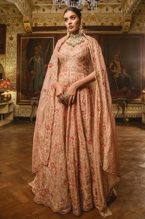 Surbhi shah Resham Embroidered Anarkali & Dupatta Set