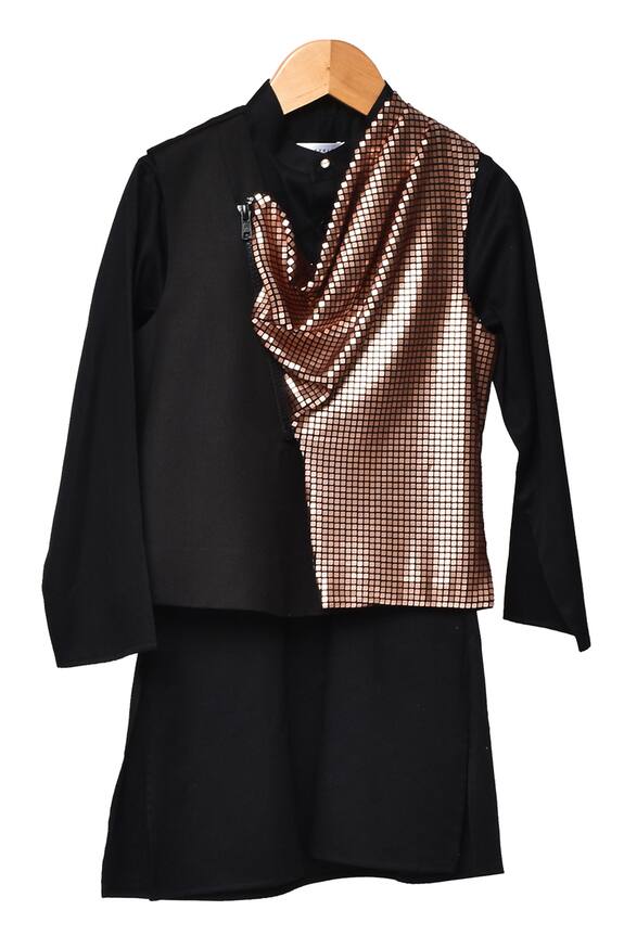 Partykles Sequin Work Bundi Kurta Set
