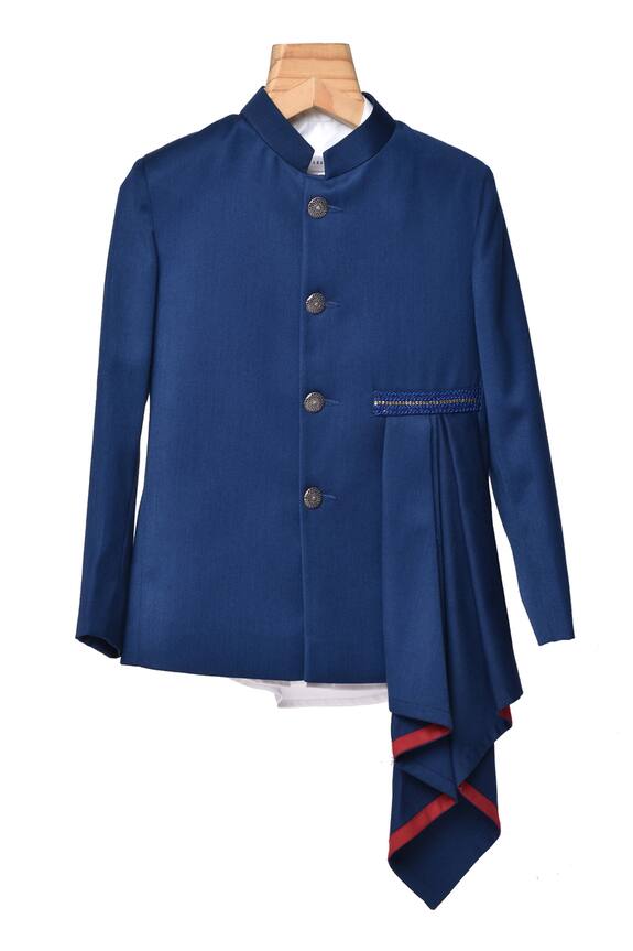 Partykles Draped Jodhpuri Jacket Kurta Set