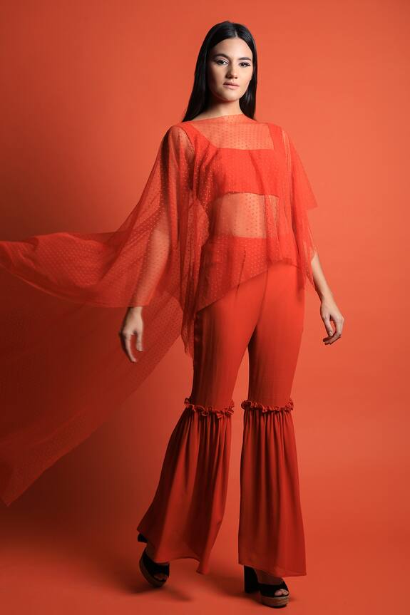 Swatee Singh Asymmetric Cape & Pant Set
