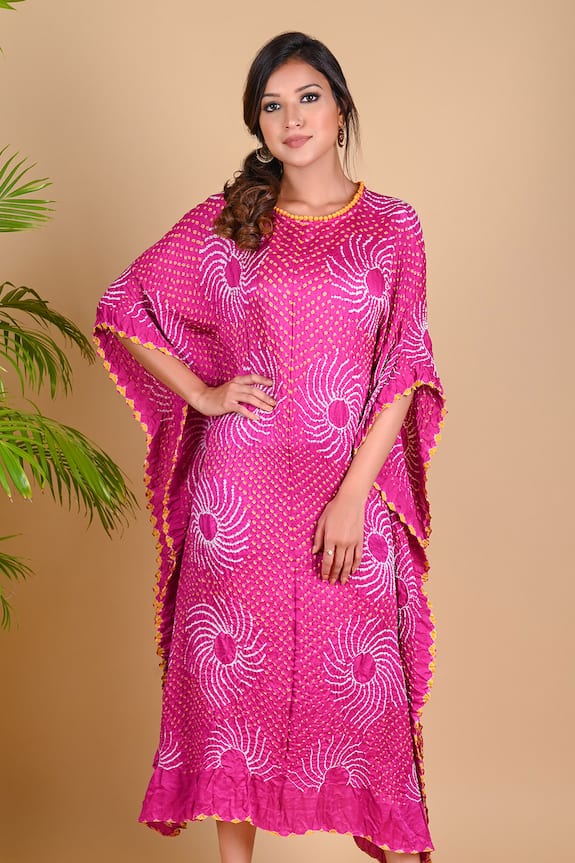 Dyelogue Gajji Silk Bandhani Dress