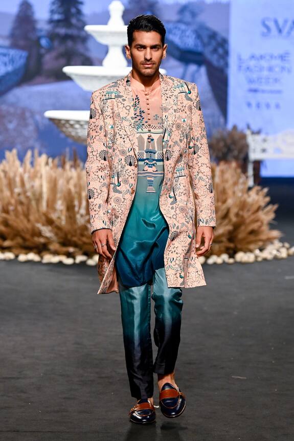 SVA by Sonam & Paras Modi Silk Printed Blazer & Pant Set