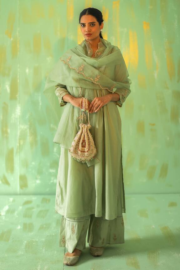Tabeer Chanderi Kurta Pant Set
