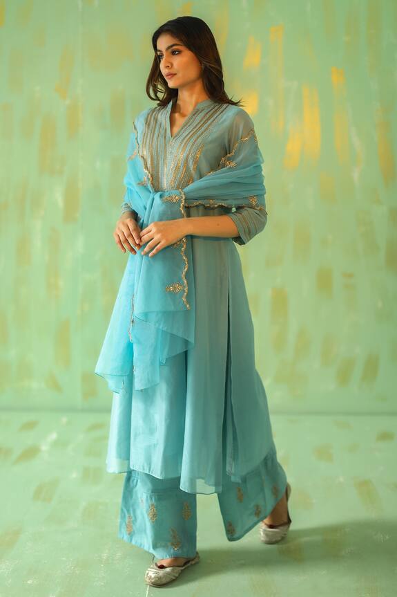 Tabeer Chanderi Kurta Pant Set
