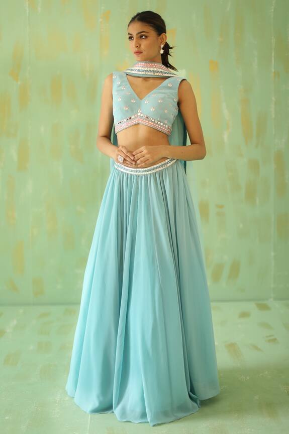Tabeer Gathered Lehenga Set