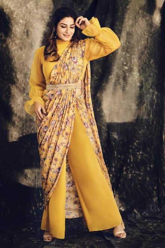 Chhavvi Aggarwal Printed Pant Saree with Blouse