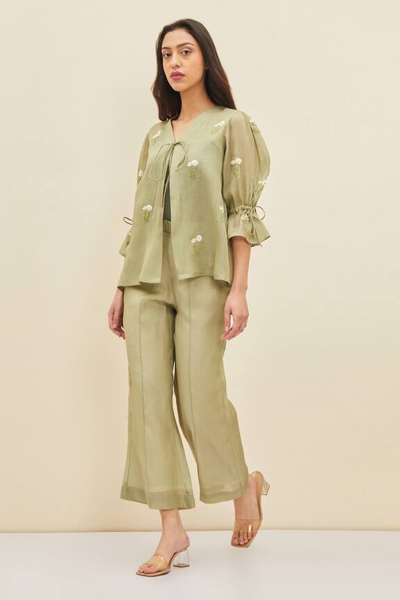 Meadow Teri Tie Up Top & Pant Set