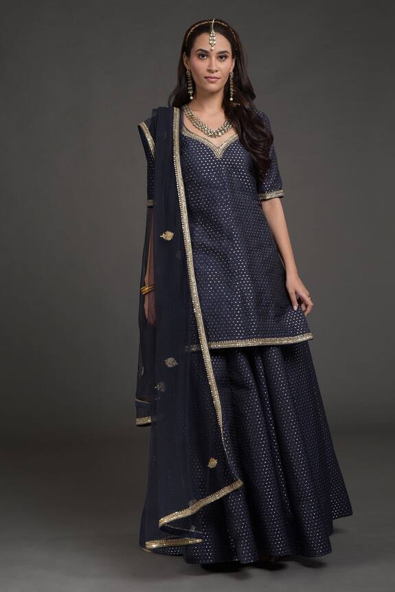 Talking Threads Brocade Silk Tunic Lehenga Set