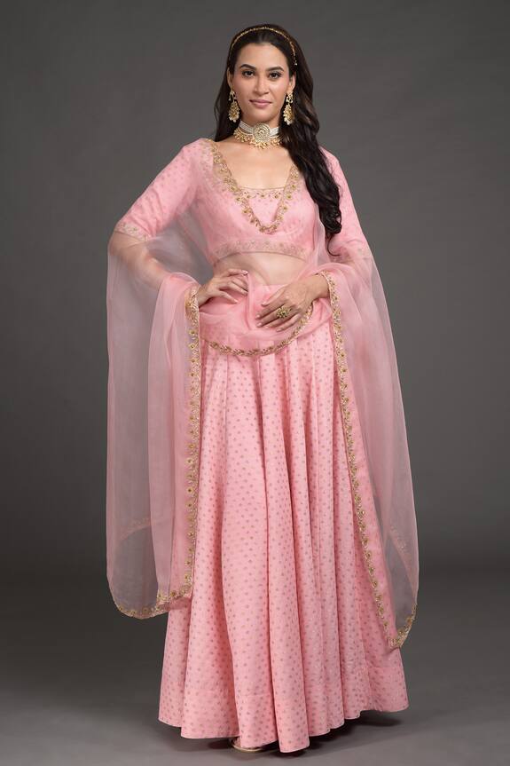 Talking Threads Floral Embroidered Lehenga Set