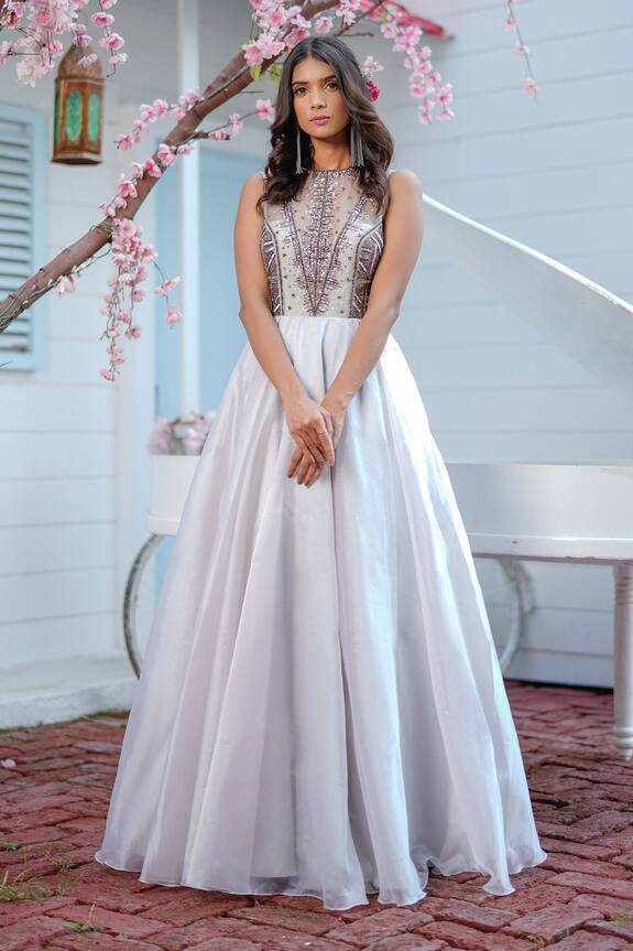 Tamaraa By Tahani Embroidered Gown