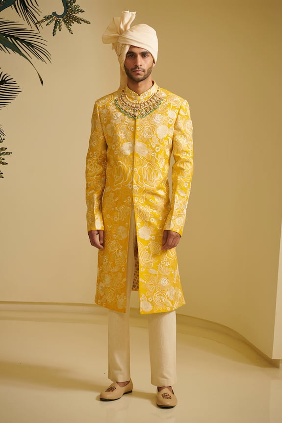 Varun Bahl Embroidered Sherwani & Pant Set