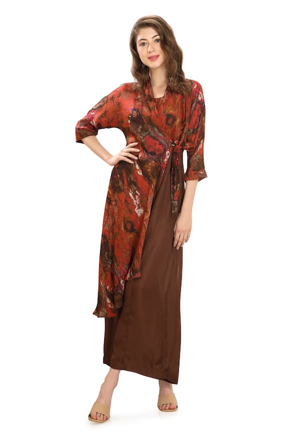 Whimscial by shica Printed Wrap Dress