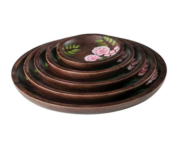 Artychoke Hand Painted Wooden Plate (Set of 5)
