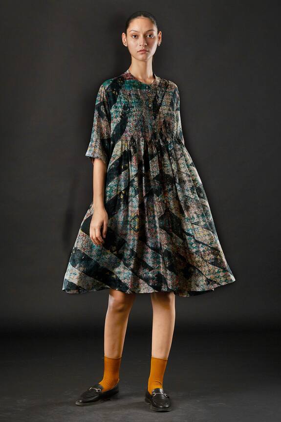 Yavi Maya Silk Printed Dress