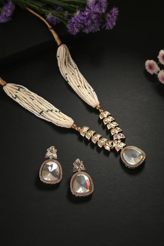 Buy Minaki Crystal Embellished Pendant Necklace Jewellery Set Online ...