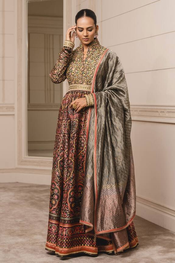 high neck anarkali