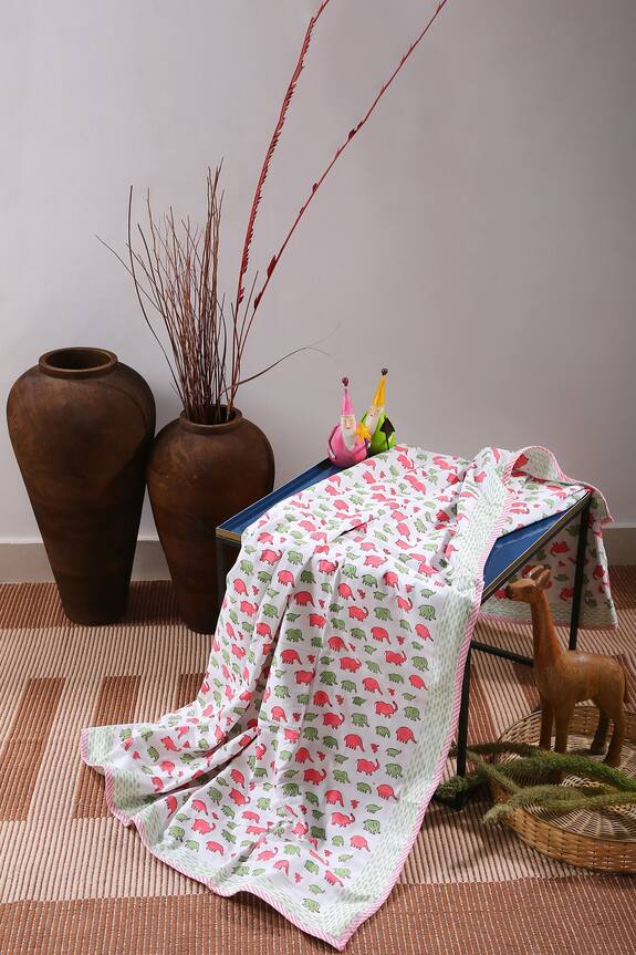 Amoli Concepts Elephant Hand Block Print Dohar 0