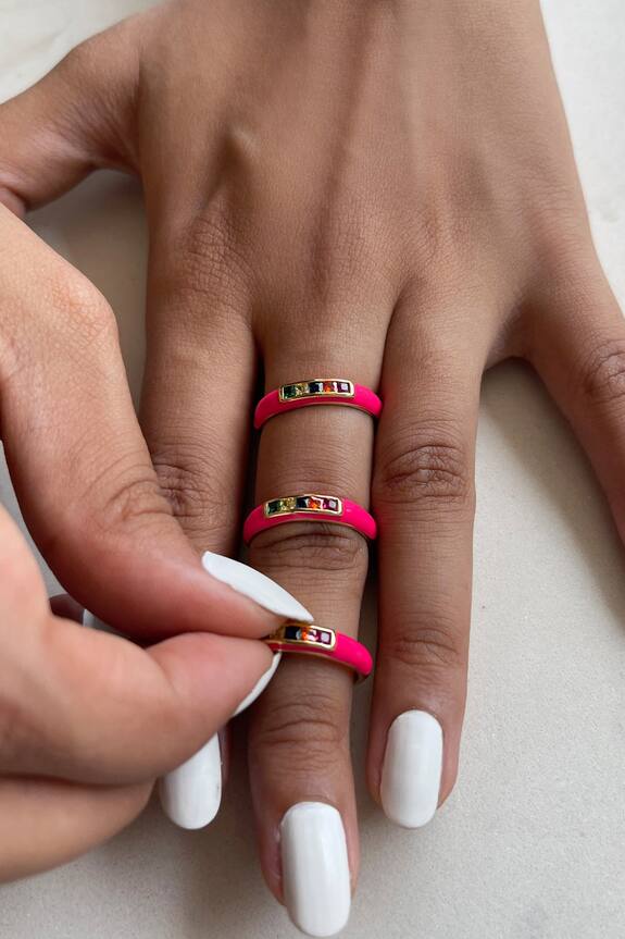 Buy The Jewel Factor Mateo Enamelled Ring Online | Aza Fashions