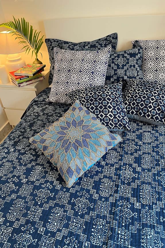 Buy CocoBee Hand Block Print Bedcover Set Online | Aza Fashions