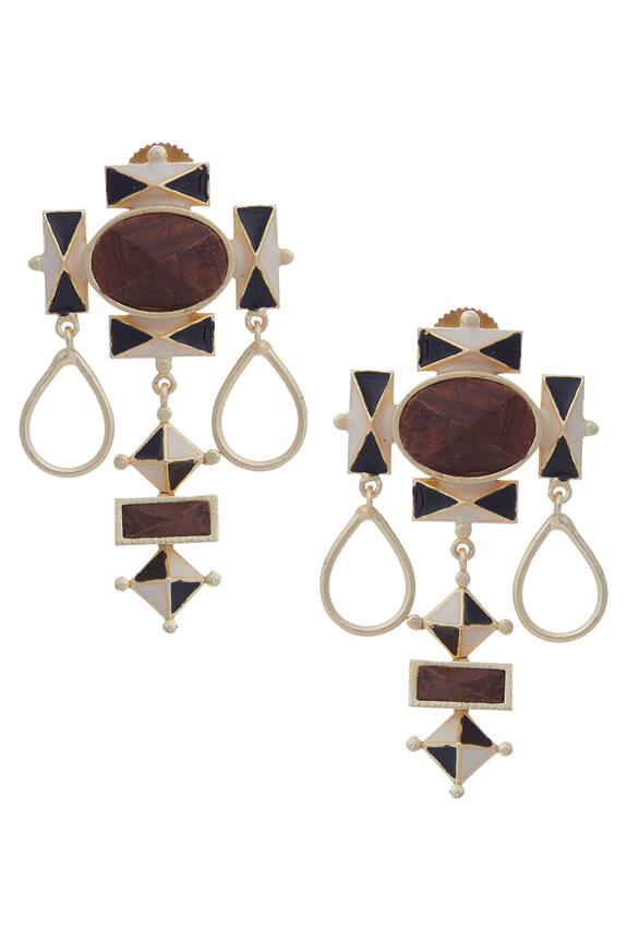 Madiha Jaipur Geometric Gold Plated Earrings 1