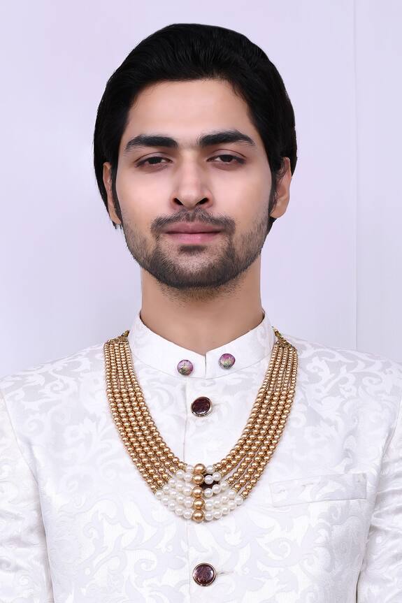 Buy Nazaakat by Samara Singh Gold Bead Embellished Mala Online Aza