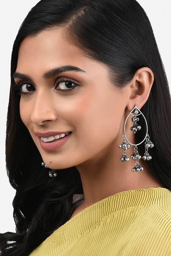 Buy Ahaanya Oxidised Chandelier Earrings Online Aza Fashions