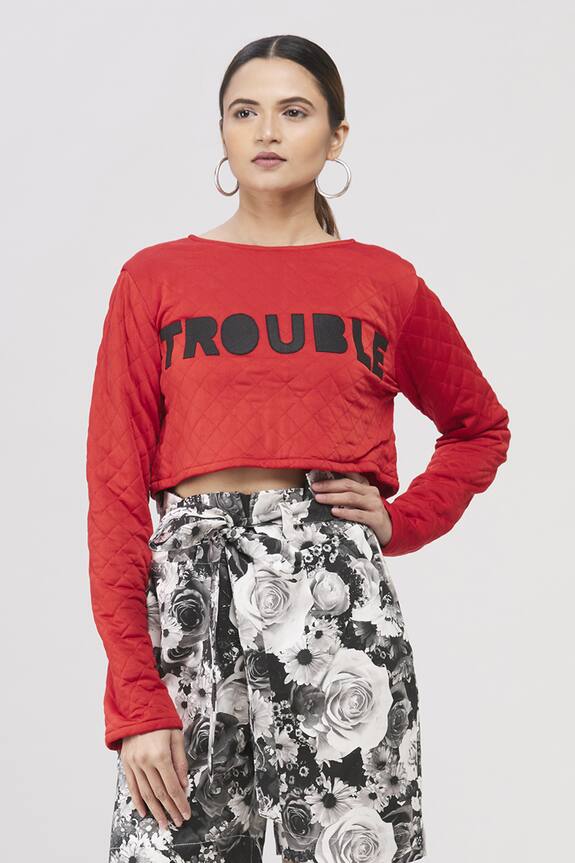 I am Trouble by KC Checkered Crop Top 0