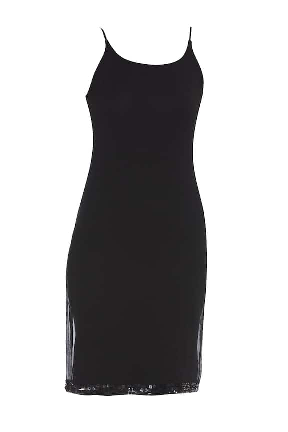 Arpan Vohra Black Asymmetric Cape With Dress 4