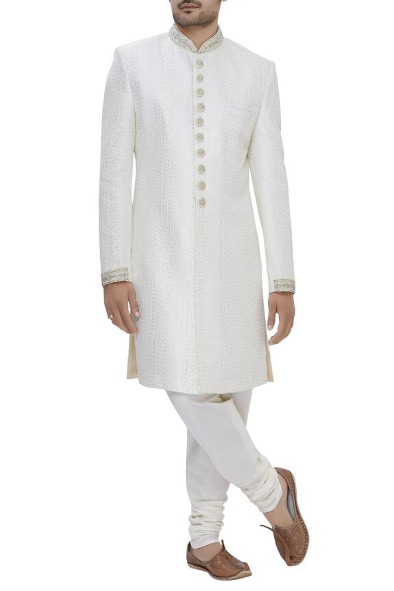 Arihant Rai Sinha White Embroidered Sherwani Set 0