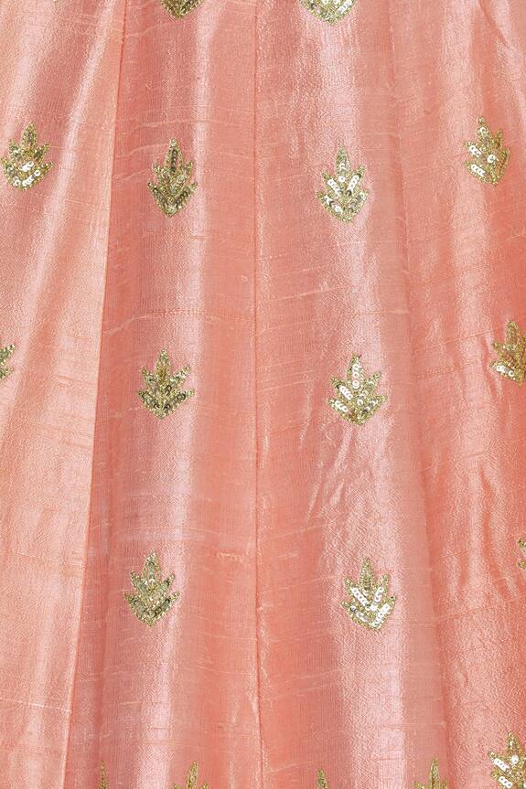 Neha Khullar Peach Gota And Mirror Embroidered Lehenga Set 6