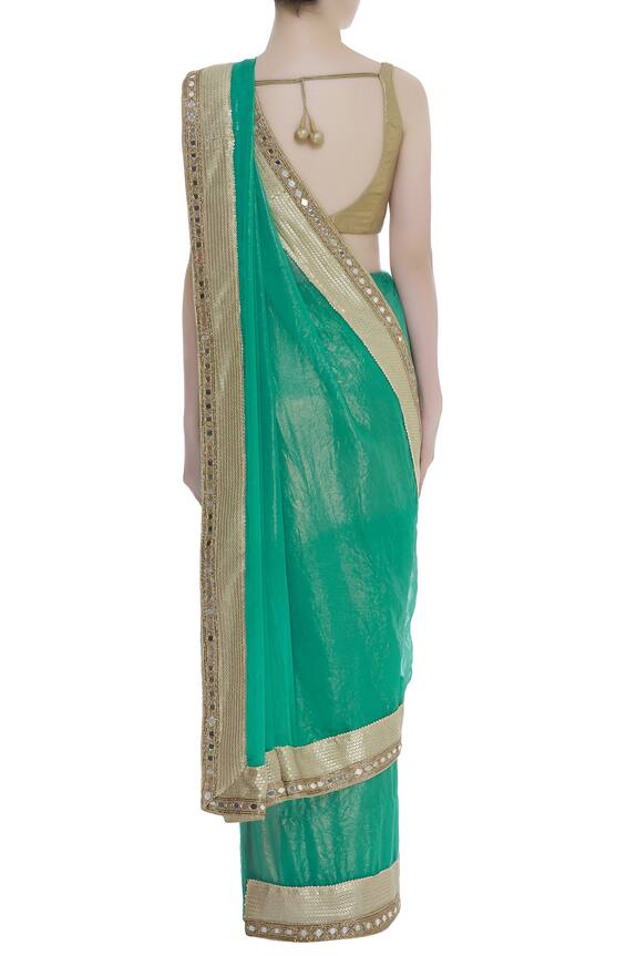 Kommal Sood Green Georgette Saree With Embroidered Border 2