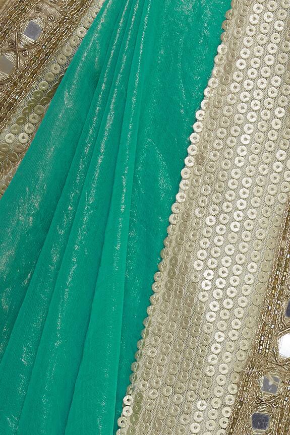 Kommal Sood Green Georgette Saree With Embroidered Border 5