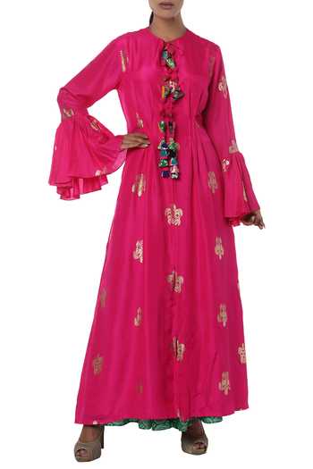 Foil Printed Flared Kurta Pallazos Set