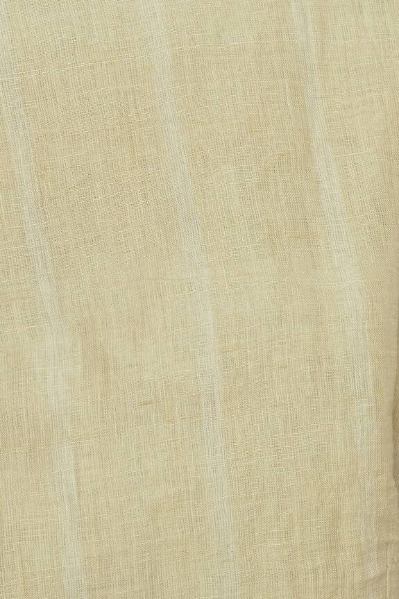 Anavila Cream Striped Saree Linen Blouse 4