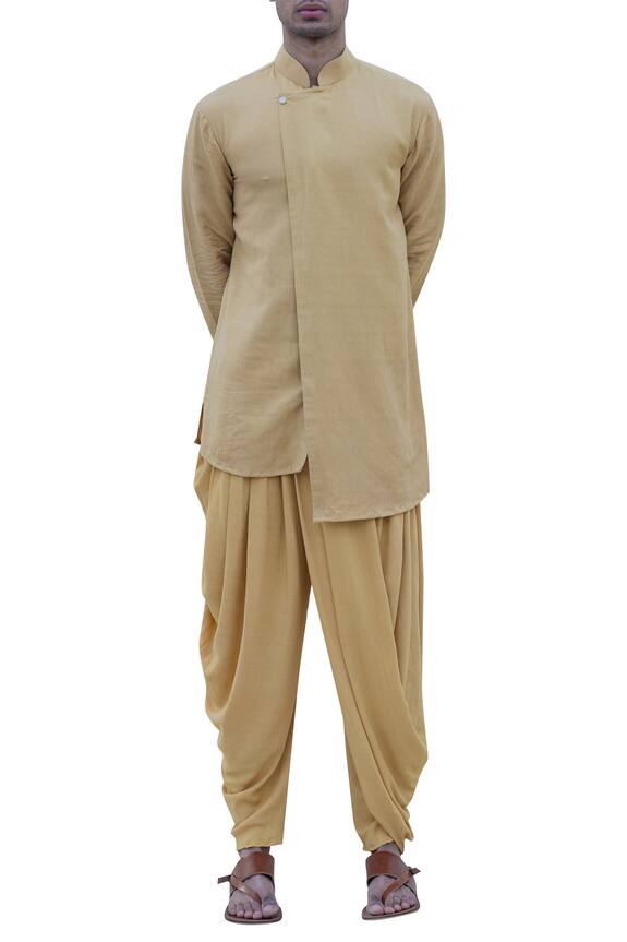 Bohame Beige Overlap Short Kurta 0