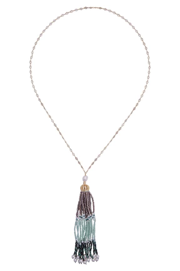 Hrisha Jewels Long Tassel Necklace 1