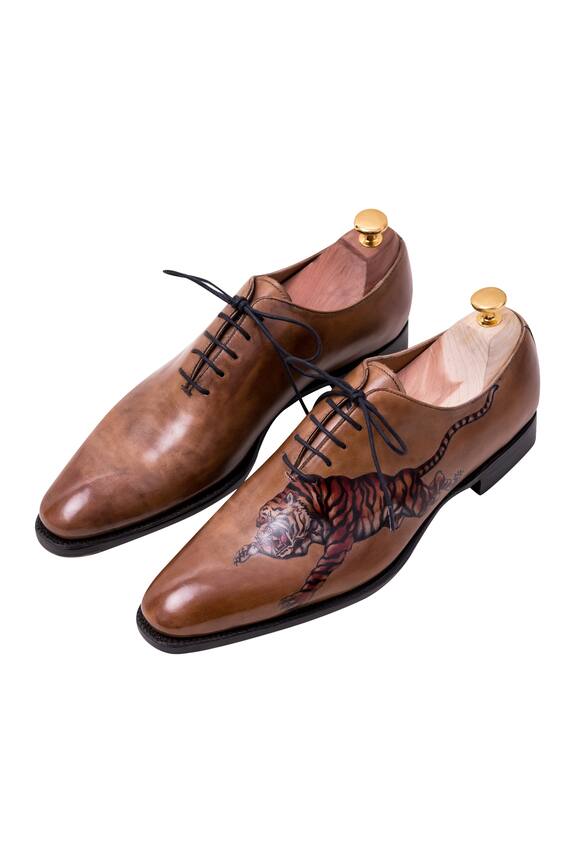 Toramally - Men Brown Painted Oxford Shoes 0