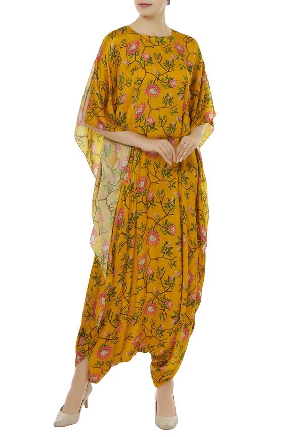 Buy Nupur Kanoi Yellow Crepe Printed Jumpsuit Online Aza Fashions