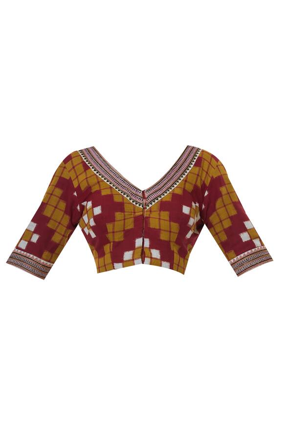 Latha Puttanna Multi Color Soft Silk Saree With Ikat Blouse 4