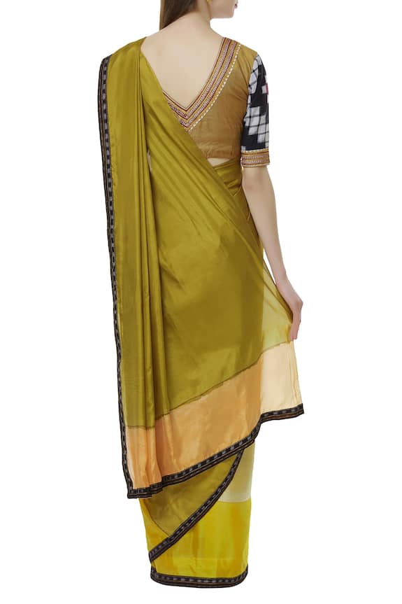 Latha Puttanna Green Soft Silk Saree With Ikat Blouse 2