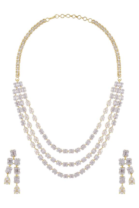 Auraa Trends Crystal Necklace Jewellery Set 0