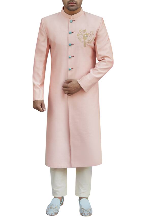 Gaurav Katta Pink Silk Sherwani 0