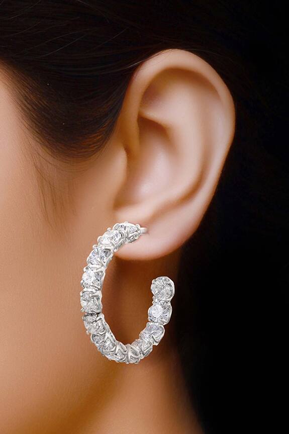 Tsara Crystal Hoops Earrings 0