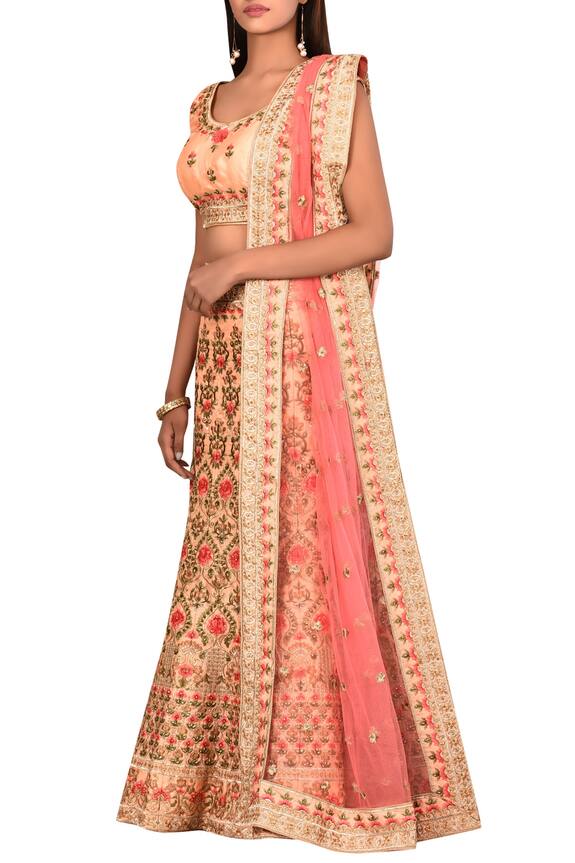 Samyukta Singhania Pink Satin Silk Embroidered Lehenga Set 3