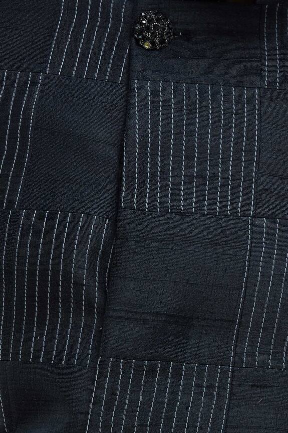 Manish Nagdeo Black Silk Embroidered Sherwani With Trousers 6